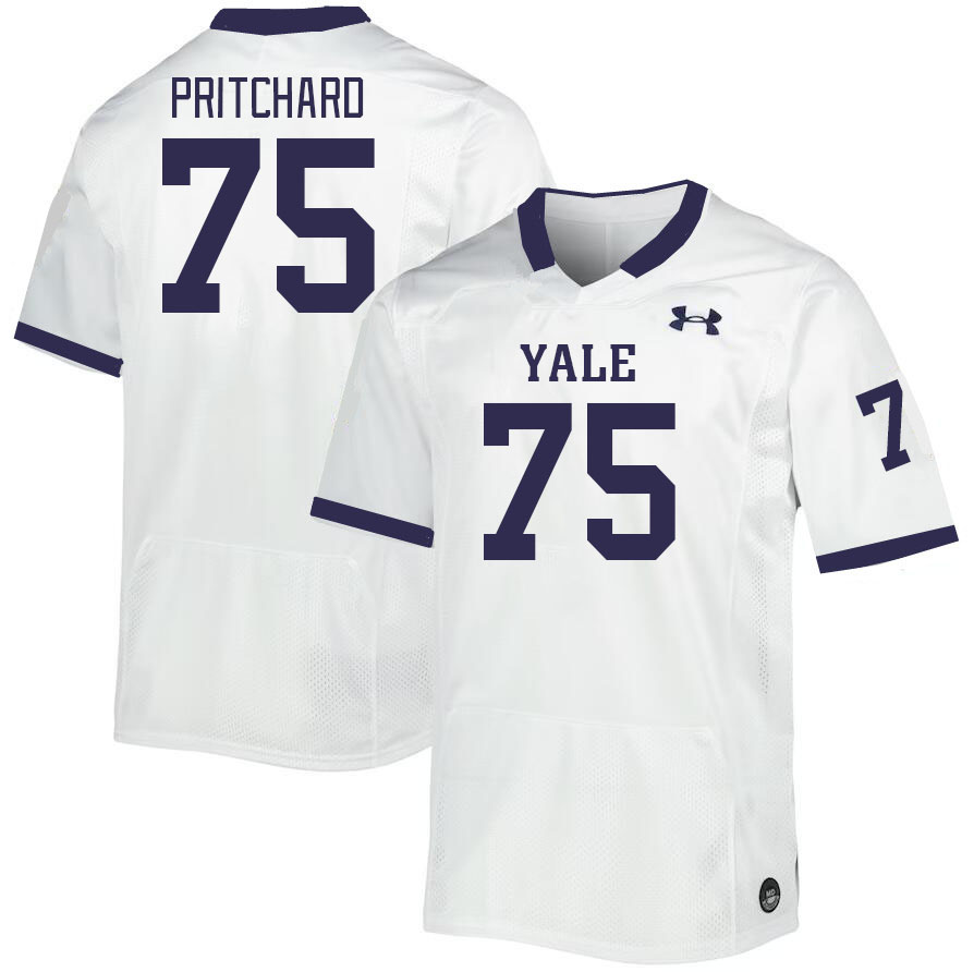 Men-Youth #75 Lucas Pritchard Yale Bulldogs 2023 College Football Jerseys Stitched-White